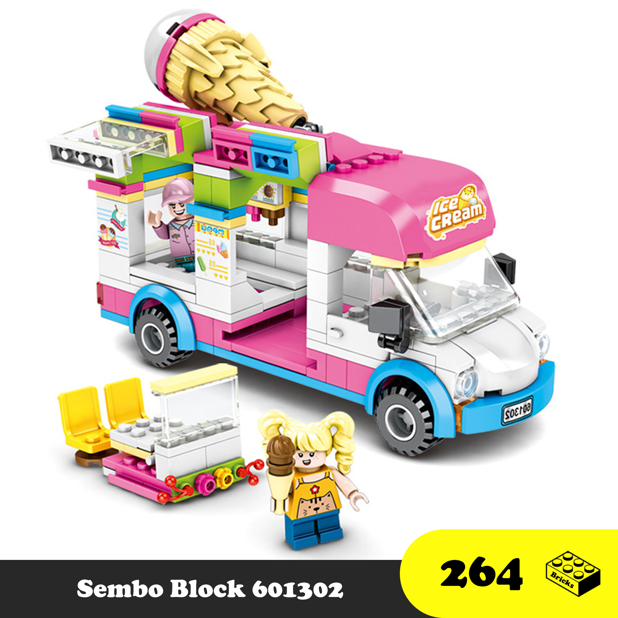 Lego Bé Gái Xe Bán Kem - Lego Sembo Block 601302 Ice Cream Car