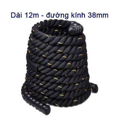 Dây thừng tập gym dây thừng chiến đấu dây tập thể lực rèn cơ bắp dày 38mm * Dài 12m