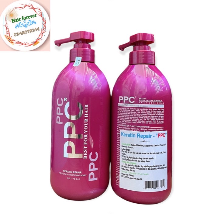 [ Hàng Xịn ] Hấp dầu Keratin Cologen PPC 750ML ,Phục hồi tóc hư tổn hóa chất Bóng mềm mượt giữ lâu,hương nước hoa cực thơm_Hair forever love