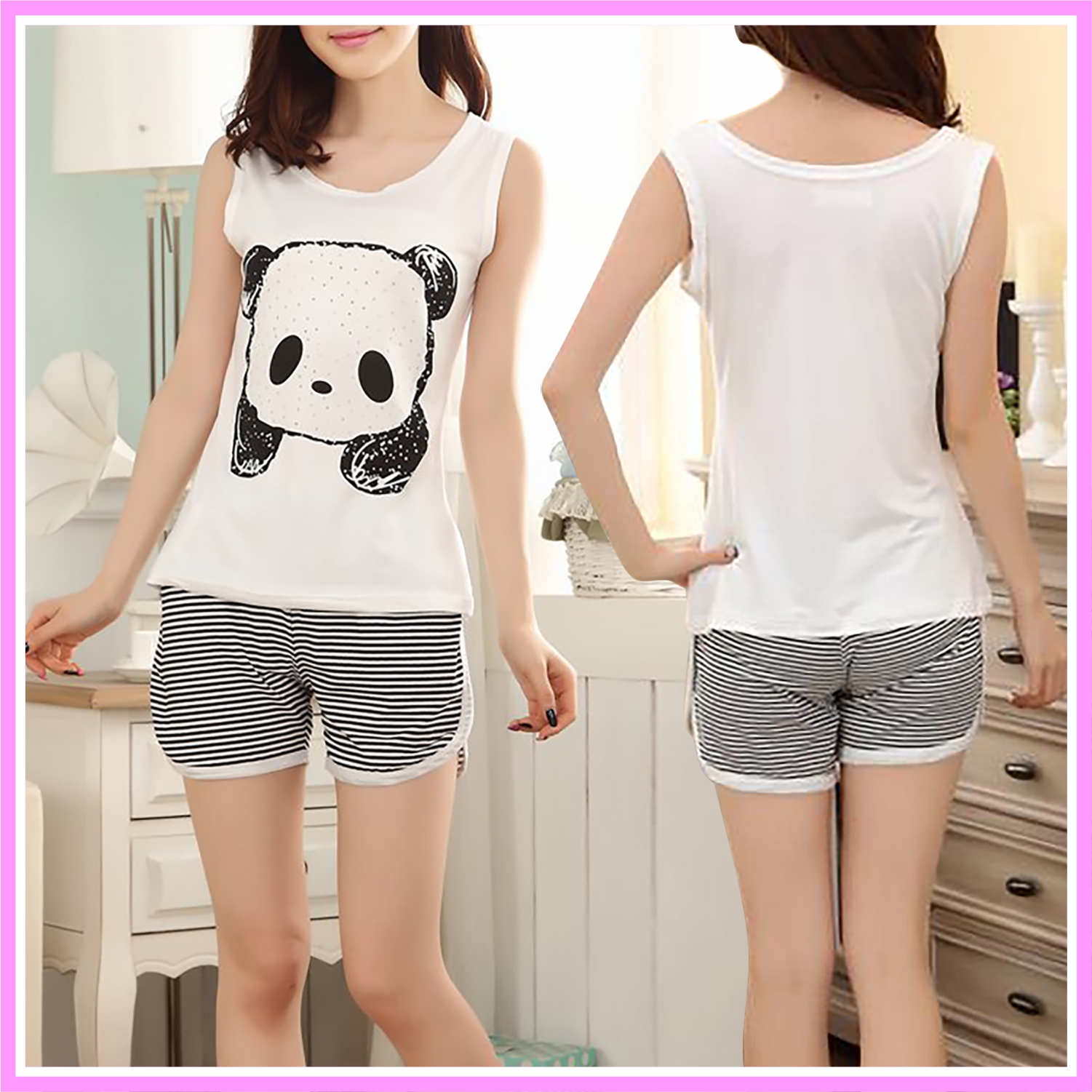 [HCM]DB039 - Đồ bộ mặc nhà nữ dễ thương thun cotton 100% có thể làm đồ đi chơi dạo phố đồ đi ngủ. Đồ thun nữ hè thu áo phong nữ đẹp. Thời trang Macmot