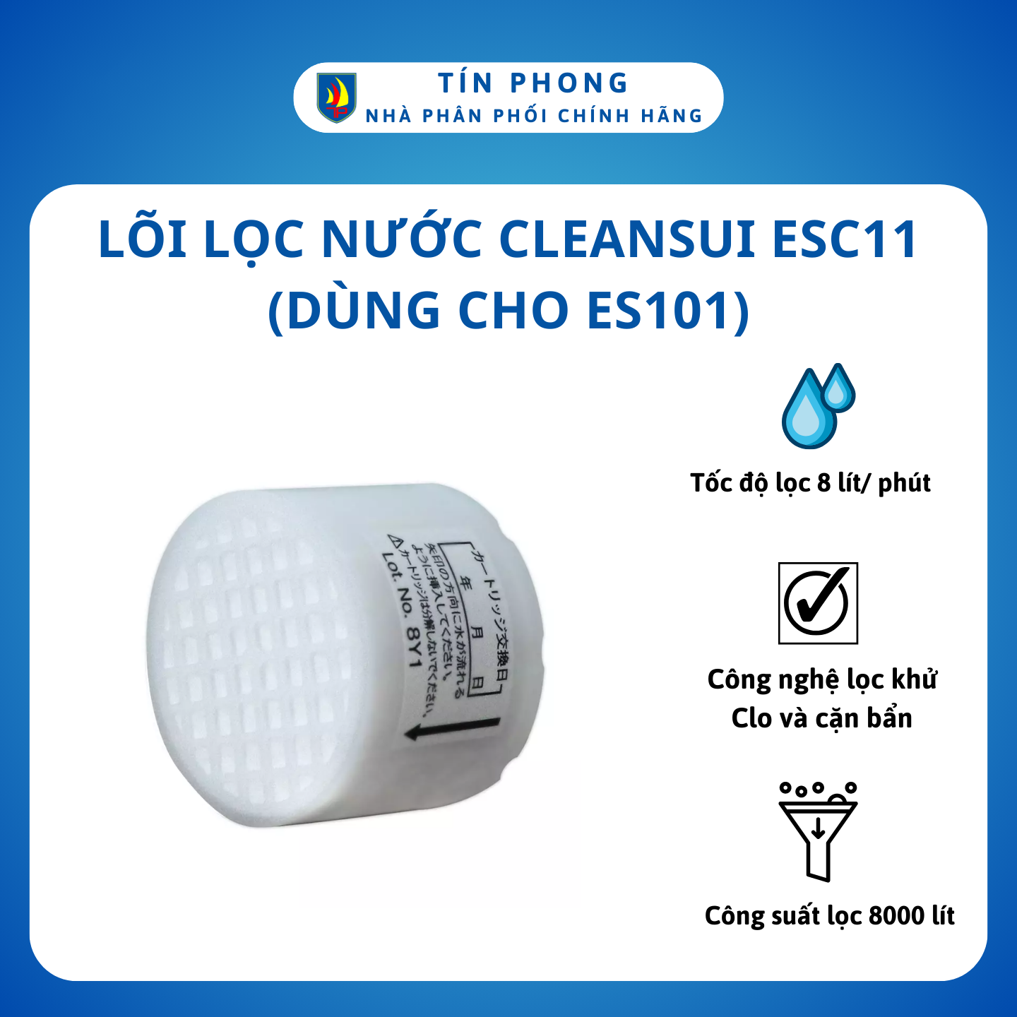 Lõi lọc nước, lõi lọc Cleansui ESC11 dùng cho thiết bị lọc nước tại vòi Cleansui ES101 - Sản xuất tại Nhật bản