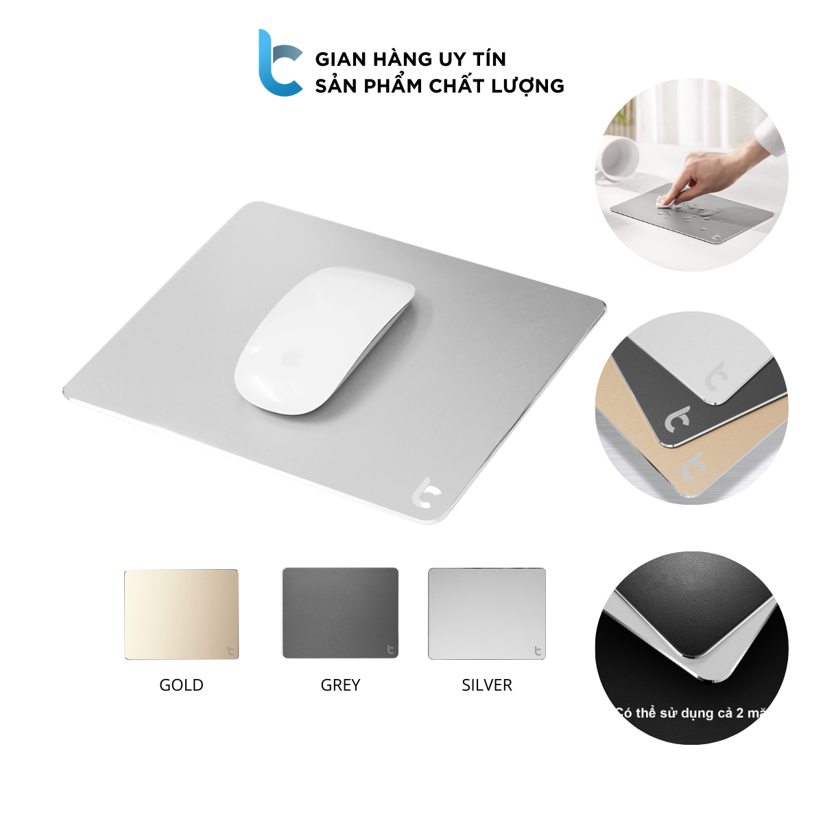 Miếng Lót Chuột Nhôm Lucas Aluminum 220x180mm