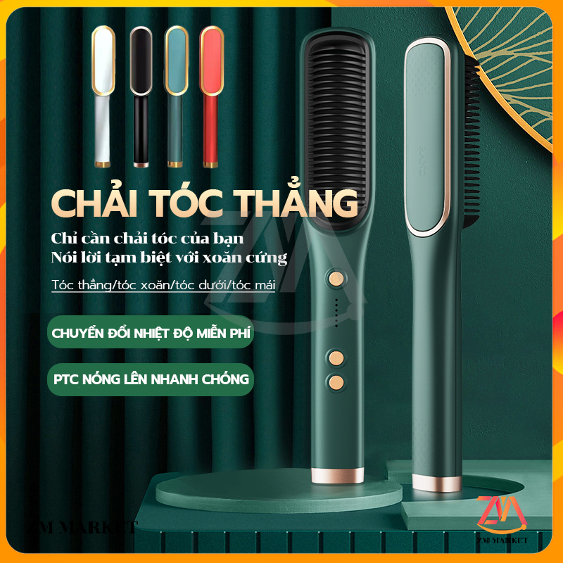 Lược điện chải tóc tạo kiểu chuyên nghiệp lược,điện tạo kiểu tóc chải tóc siêu thẳng uốn cụp tóc nhanh chóng lược chải tóc gỡ rối bảo vệ tóc không gây xơ rối,5 mức nhiệt thông minh dễ dàng điều chỉnh