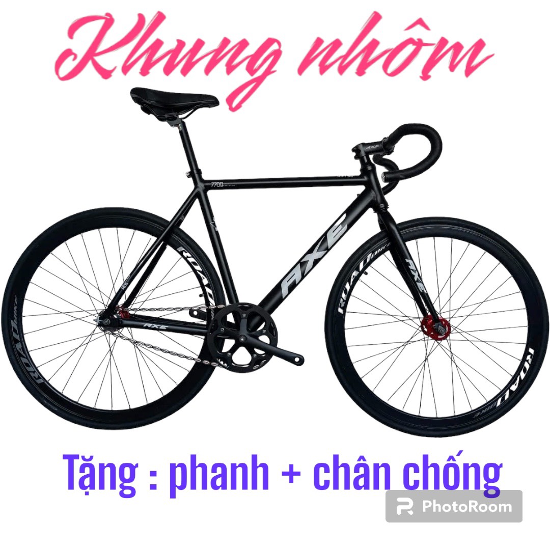Xe đạp fixed gear tay cong tặng xích hạt đậu vành 60 - 2024