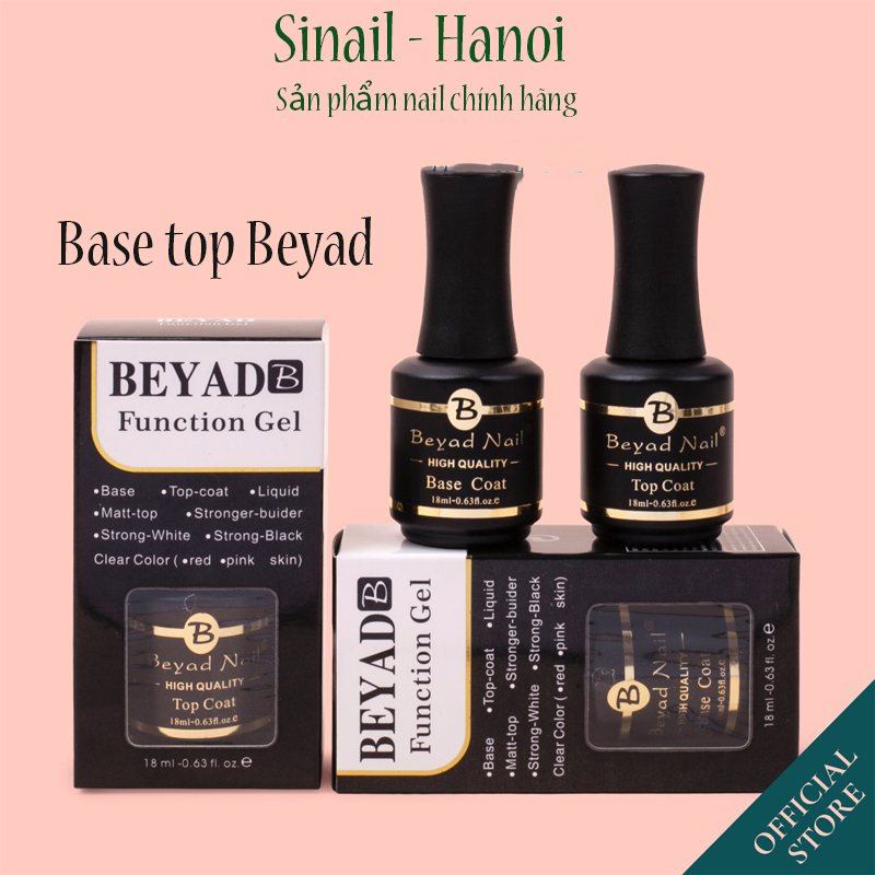 Base top Beyad chính hãng - sơn gel liên kết và top phủ rất bền và bóng 18ml
