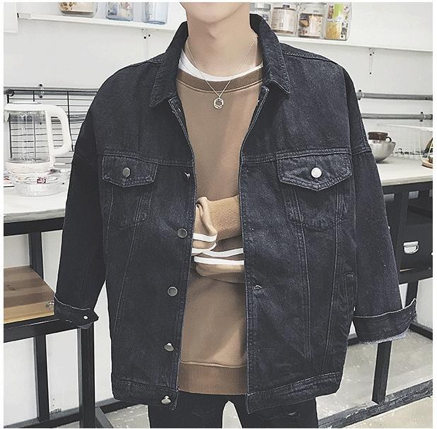 Áo Khoác Jean Nam ĐEN TRƠN NAM - Áo Khoác Jeans Thời Trang - Áo Khoác Bò Nam Thời Trang Cao Cấp - 04.144D