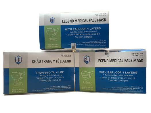 Hộp 50 Khẩu trang YTế  4 lớp ( có lớp giấy kháng khuẩn ) giá rẻ