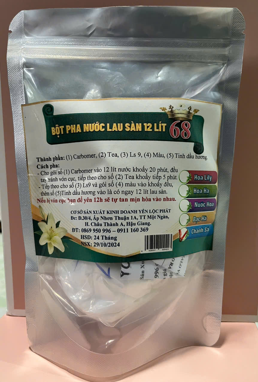 BỘT PHA NƯỚC LAU SÀN (68) HƯƠNG SẢ CHANH (12 LÍT)