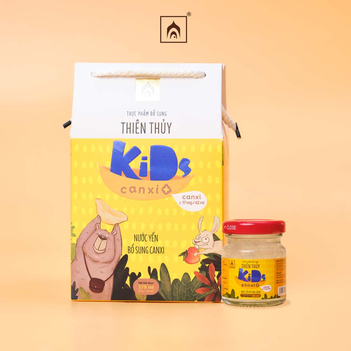 Nước yến cho bé Thiên Thủy Kids Canxi - Nhà Yến Nha Trang - Hộp 9 lọ -  Yến sào cho trẻ em - Nước yến sào cao cấp  - Tổ yến chưng đường phèn cao cấp