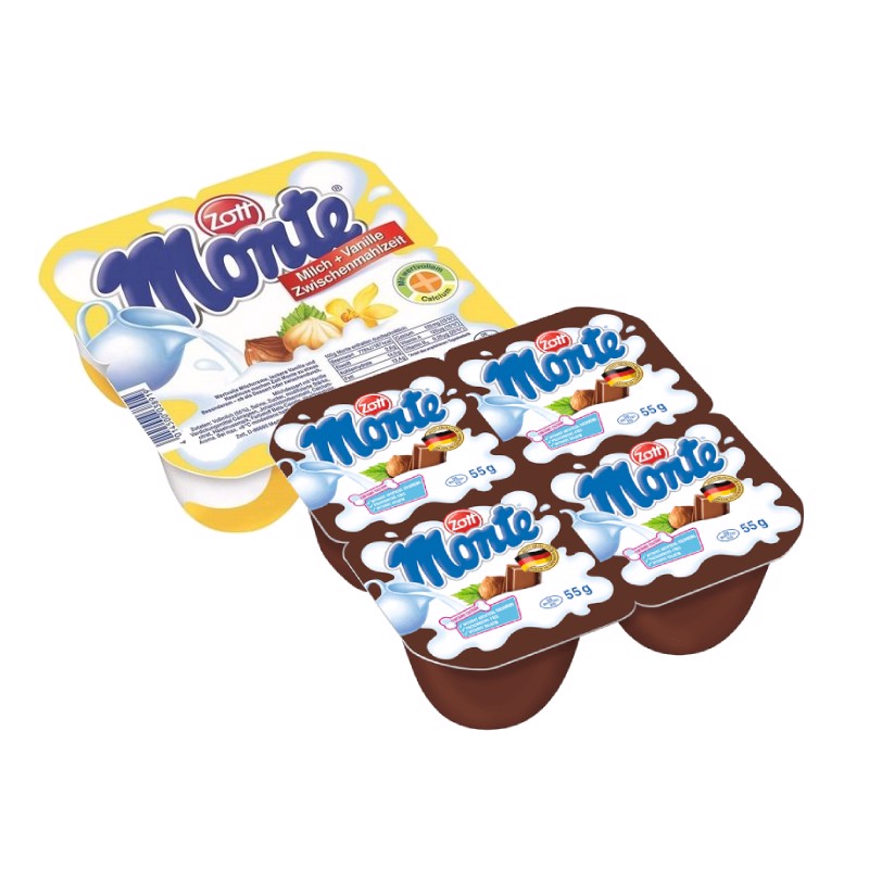 Giao hàng hỏa tốc - Váng sữa Monte Đức hương vani-socola 55g x 4