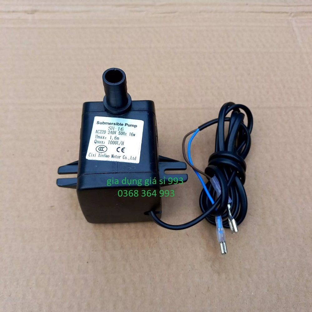 Máy bơm nước chìm 16w, hồ cá hòn non bộ ,thác nước, máy bơm nước quạt điều hòa 16w