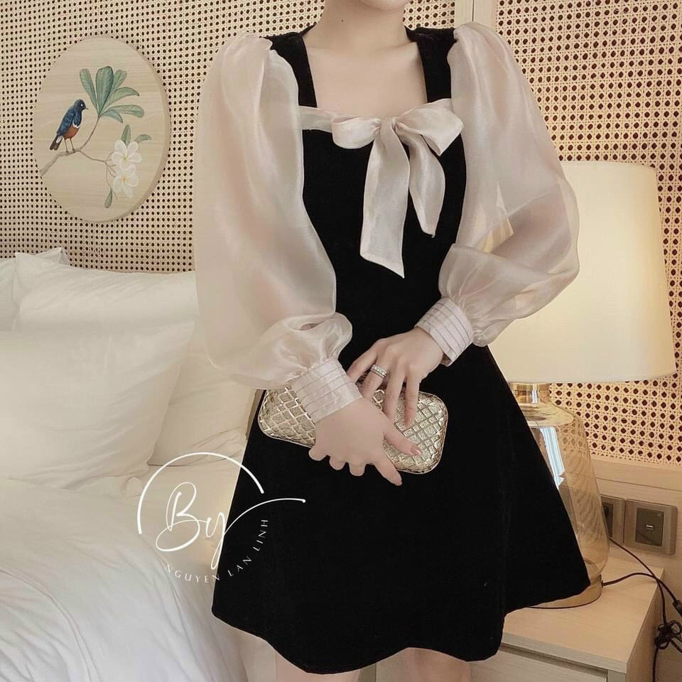 ĐẦM VON PHỐI NƠ DÁNG XÒE SIÊU XINH SIÊU SANG CHẢNH FORM CHUẨN ĐẸP Y HÌNH