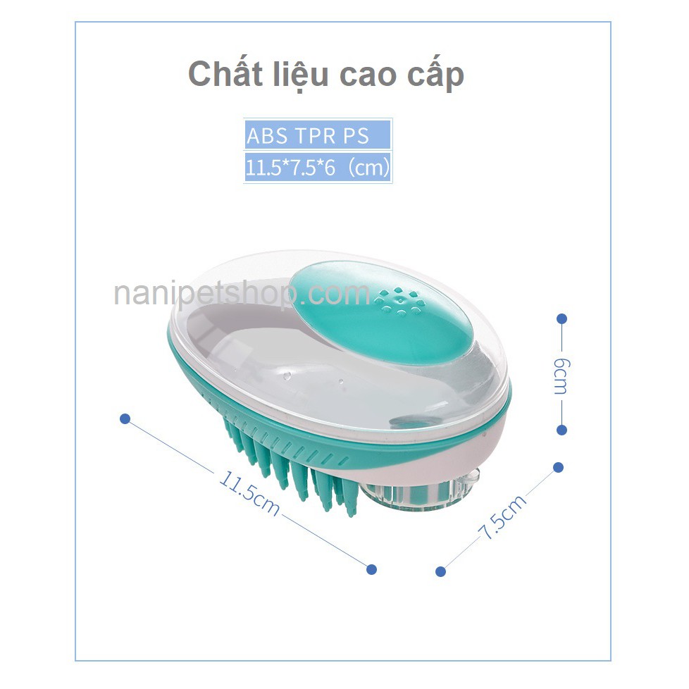 Bàn chải tắm và massage chó mèo ELITE - có chỗ đựng sữa tắm chó mèo