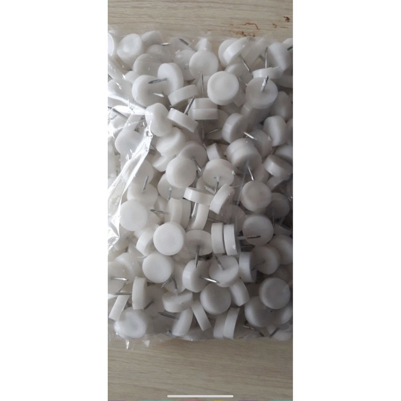 100 Chiếc(310 Gam) Chân Đinh Nhựa Dẹt Hàng Cứng Bóng Đẹp Đóng Chân Tủ Áo , Bàn Ghế , Đồ Mộc Gia Dụng