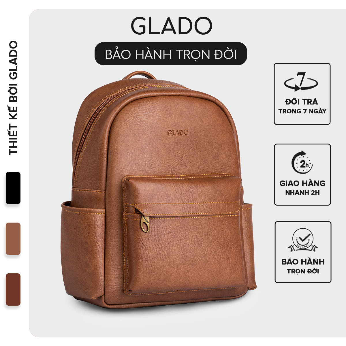 Balo nữ thời trang Glado màu bò nhạt - GB001