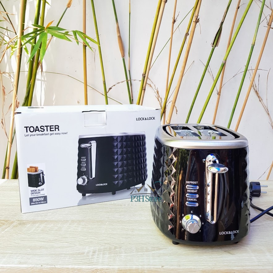Máy Nướng Bánh Mì Lock&Lock công suất 850W Màu đen EJB222BLK - hàng chính hãng bảo hành 1 năm