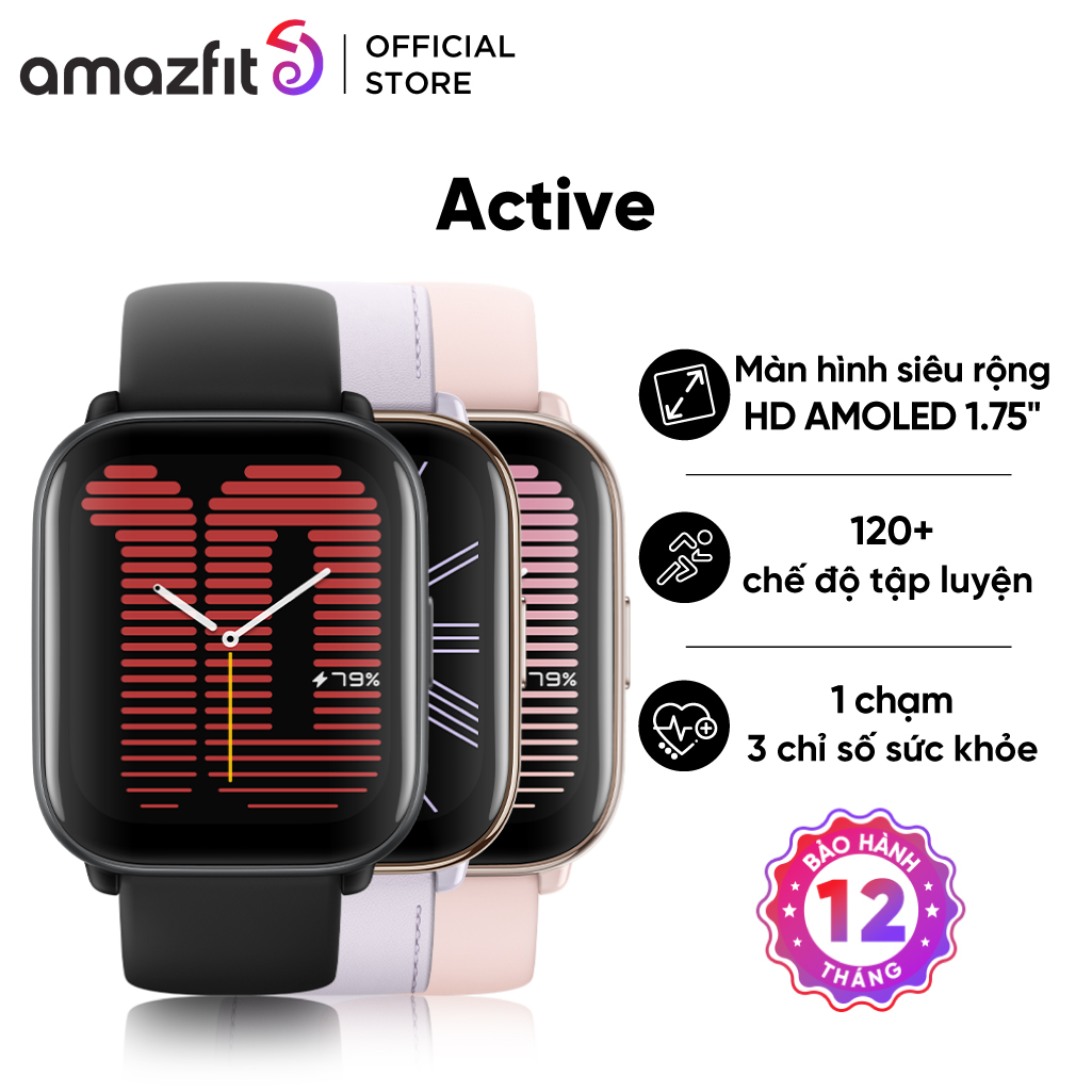 Đồng hồ thông minh Amazfit Active - Hàng Chính Hãng - Bảo hành 12 tháng