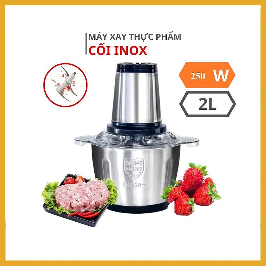 Máy xay thịt inox, xay thực phẩm 2l công suất 250w