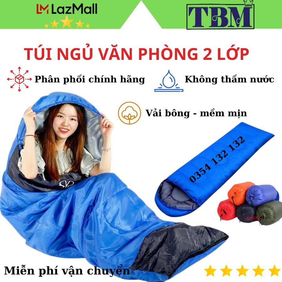 Túi ngủ văn phòng-du lịch-xếp gọn bộ túi ngủ văn phòng du lịch phượt thủ xếp gọn vừa vặn 1 người túi ngủ cắm trại bền mền ngủ văn phòng du lịch