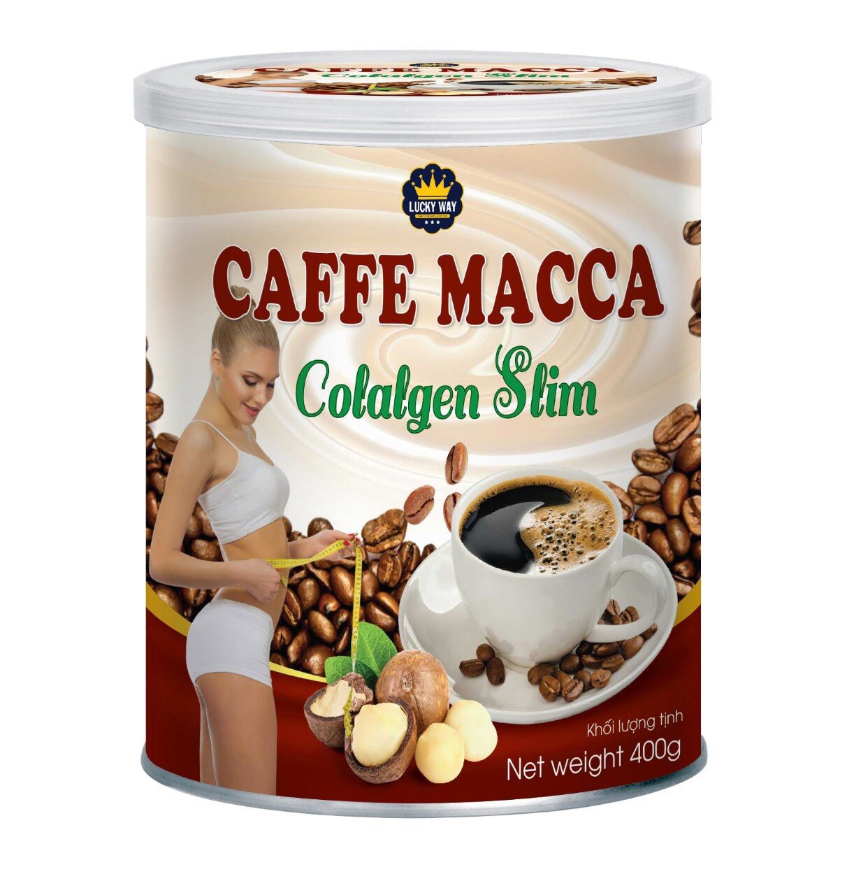 Hộp 400g - Caffe Giảm Cân Macca Collagen Slim Giúp Tăng Cường Chuyển Hóa