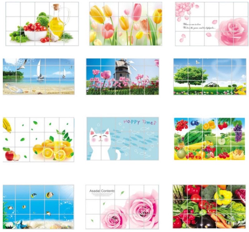 Dán chống bẩn nhà bếp tấm dán nhôm chịu nhiệt cao dán tủ dán tường trang trí khổ 45x75cm