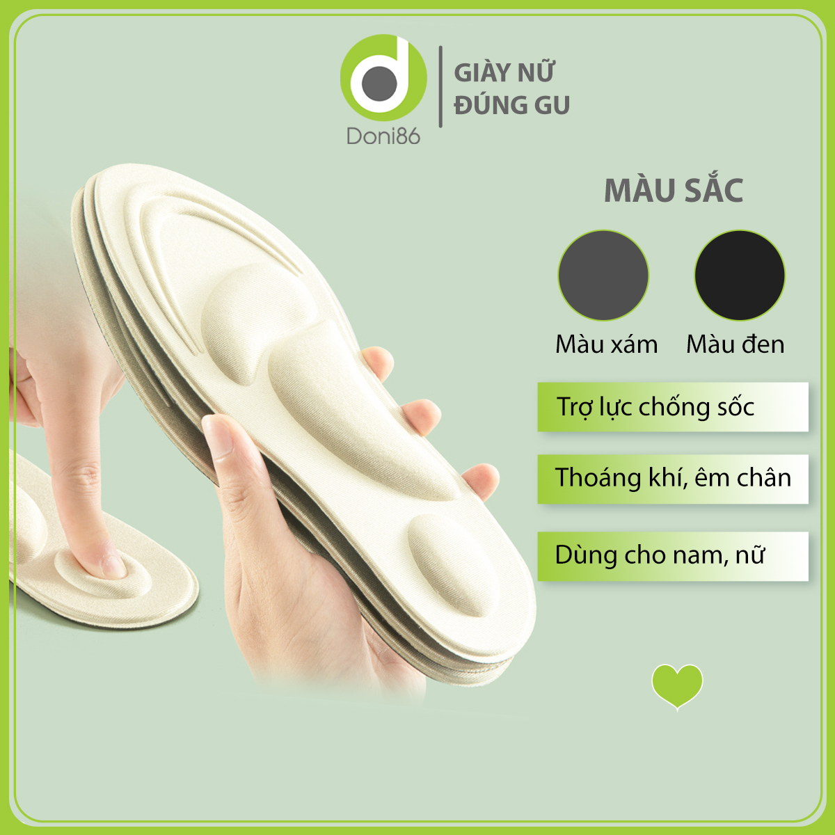 [HCM]Lót giày 4D cực êm chân có tác dụng chống thốn gót chân và thấm hút mồ hôi giúp chân luôn khô thoáng trong mùa hè nóng nực lót giày có size lớn cho nam nữ PK36