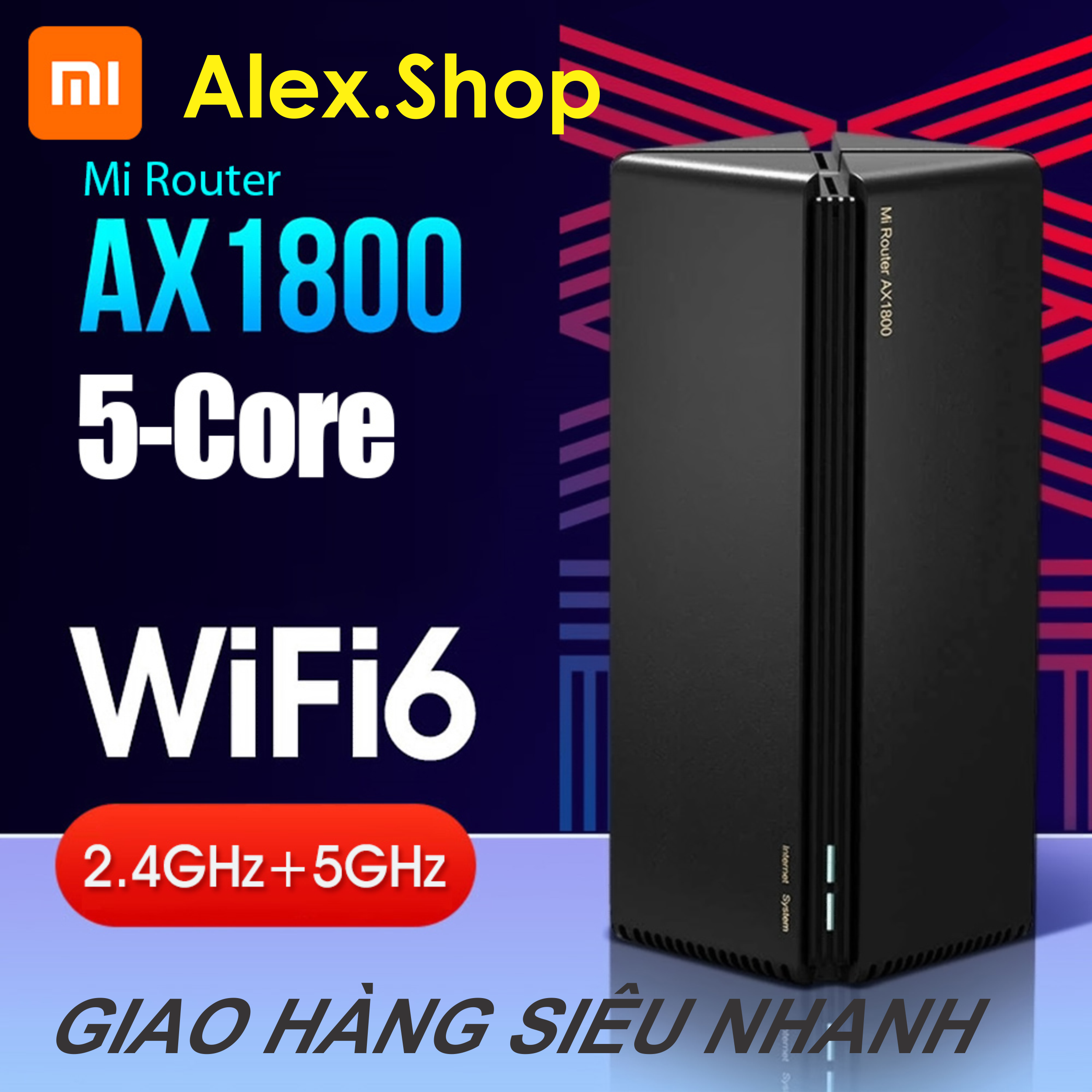 🔥17.9 - 30.9🔥Xiaomi AX1800 Phát Wifi 6 Mesh Gaming Lõi Tứ CPU 1.4G Công Suất 125 Thiết Bị