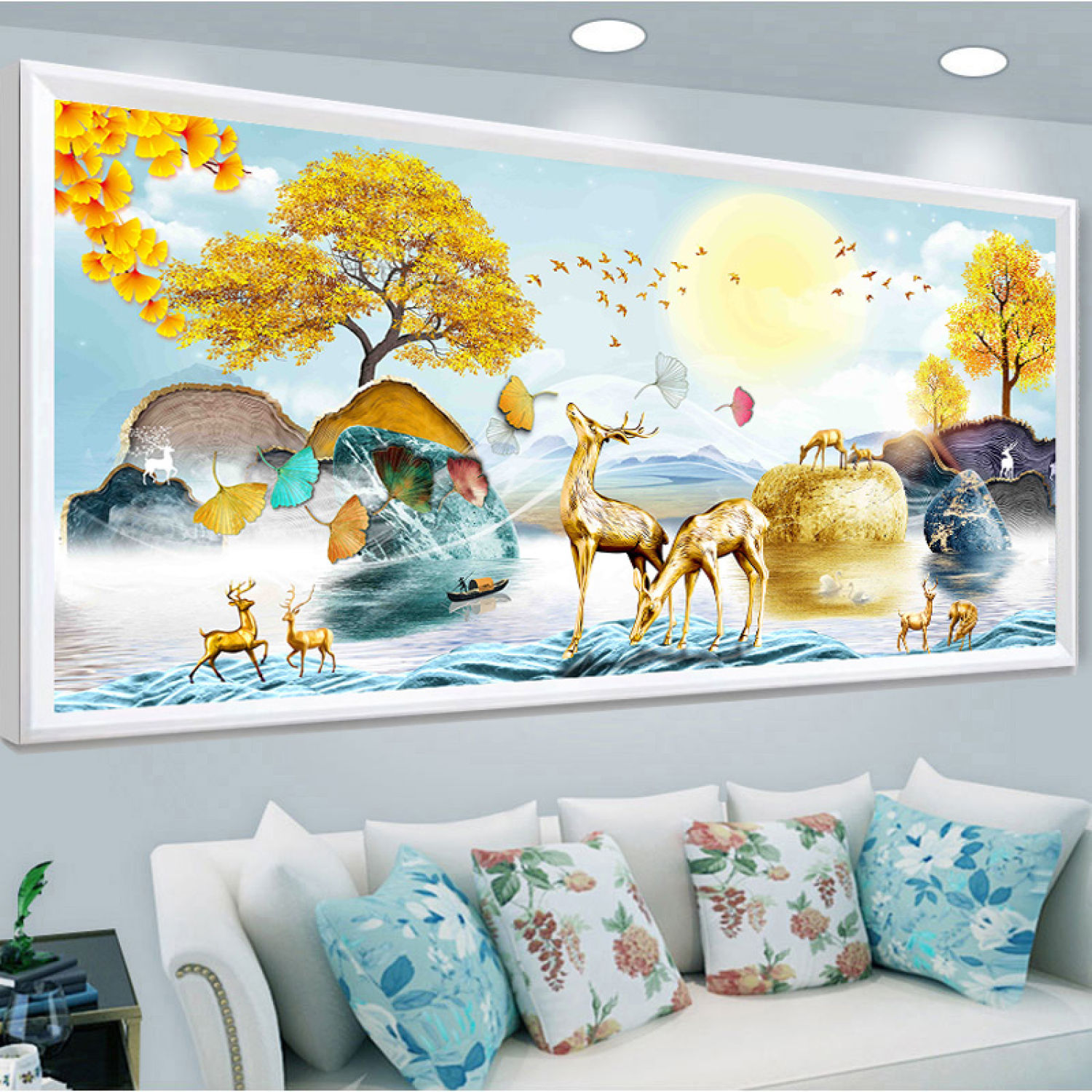 Tranh gắn đá đính kín toàn bộ Hưu Եài Lộc