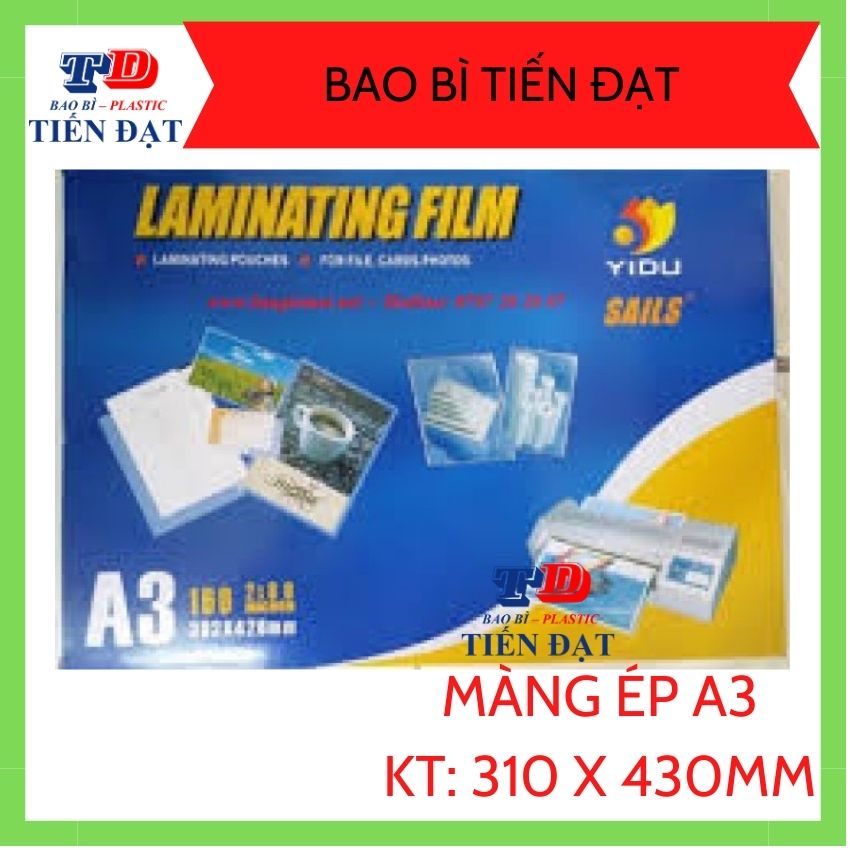 Ép plastic A4 Yidu 80 mic (laminating film), xấp 100 cái, giúp lưu trữ, bảo vệ hình ảnh, giấy tờ của bạn không bị hư hỏng; BAOBITIENDAT