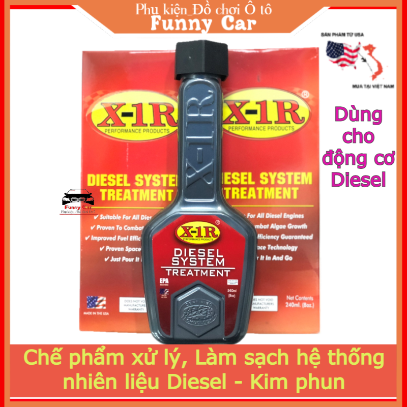 Phụ gia động cơ Diesel X1R, Dung dịch làm sạch hệ thống nhiên liệu Diesel, kim phun. Nhập khẩu từ USA
