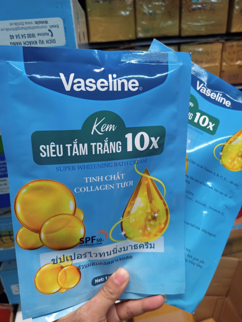 Siêu tắm trắng vaseline 10x - xanh
