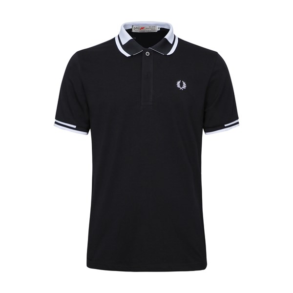 Áo thun nam có cổ thêu bông lúa gapro fashion atblr1 - màu đen