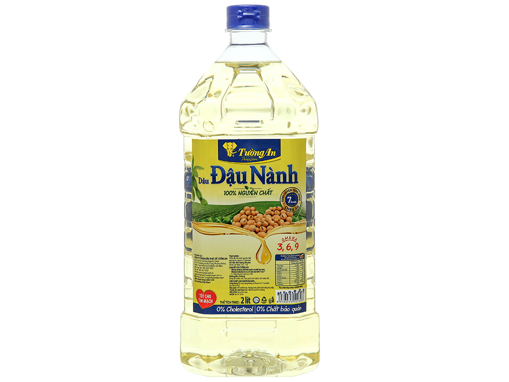 Dầu đậu nành 100% nguyên chất Tường An chai 2 lít