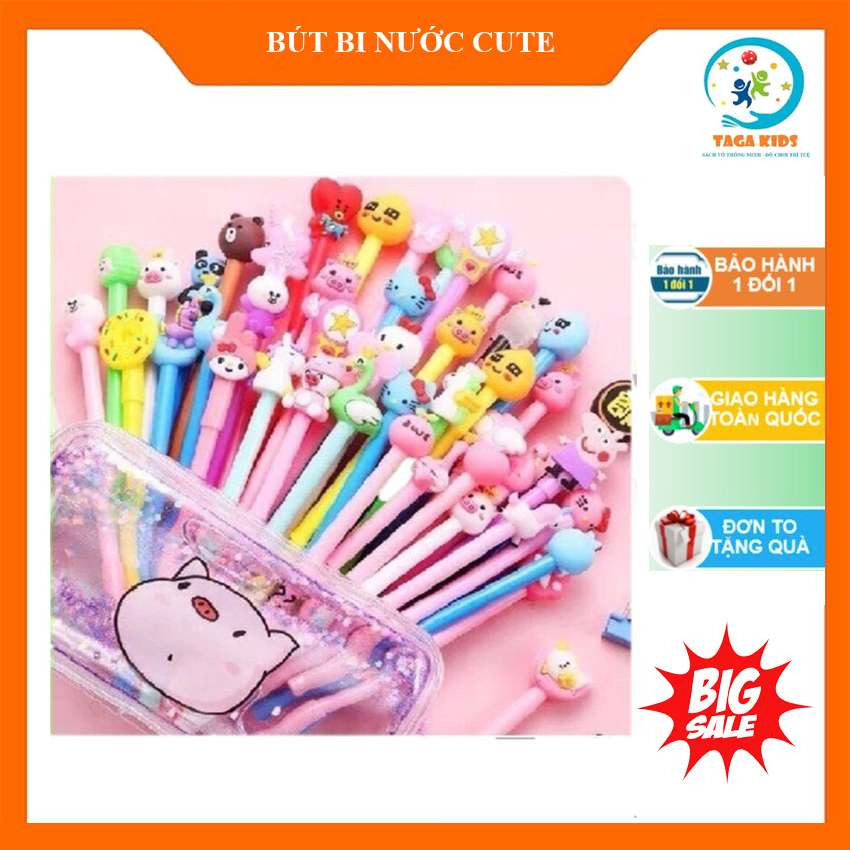 [COMBO 20 BÚT BI SIÊU DỄ THƯƠNG] Túi bút bi đa dạng màu sắc + trên bút có các hình nhân vật hoạt hình dễ thương giúp các con có hứng thú trong học tập hơn.