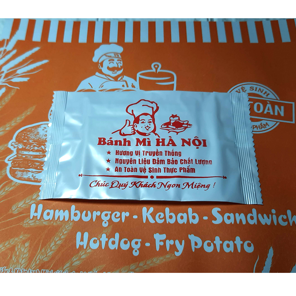 [HCM]100 Khăn giấy ướt loại nhỏ bỏ túi ( Dành Riêng cho hệ thống Bánh Mì Hà Nội ) đặt in khăn lạnh mini giá rẻ dành cho lò bánh mì hệ thống thức ăn nhanh bán online bán mang về...