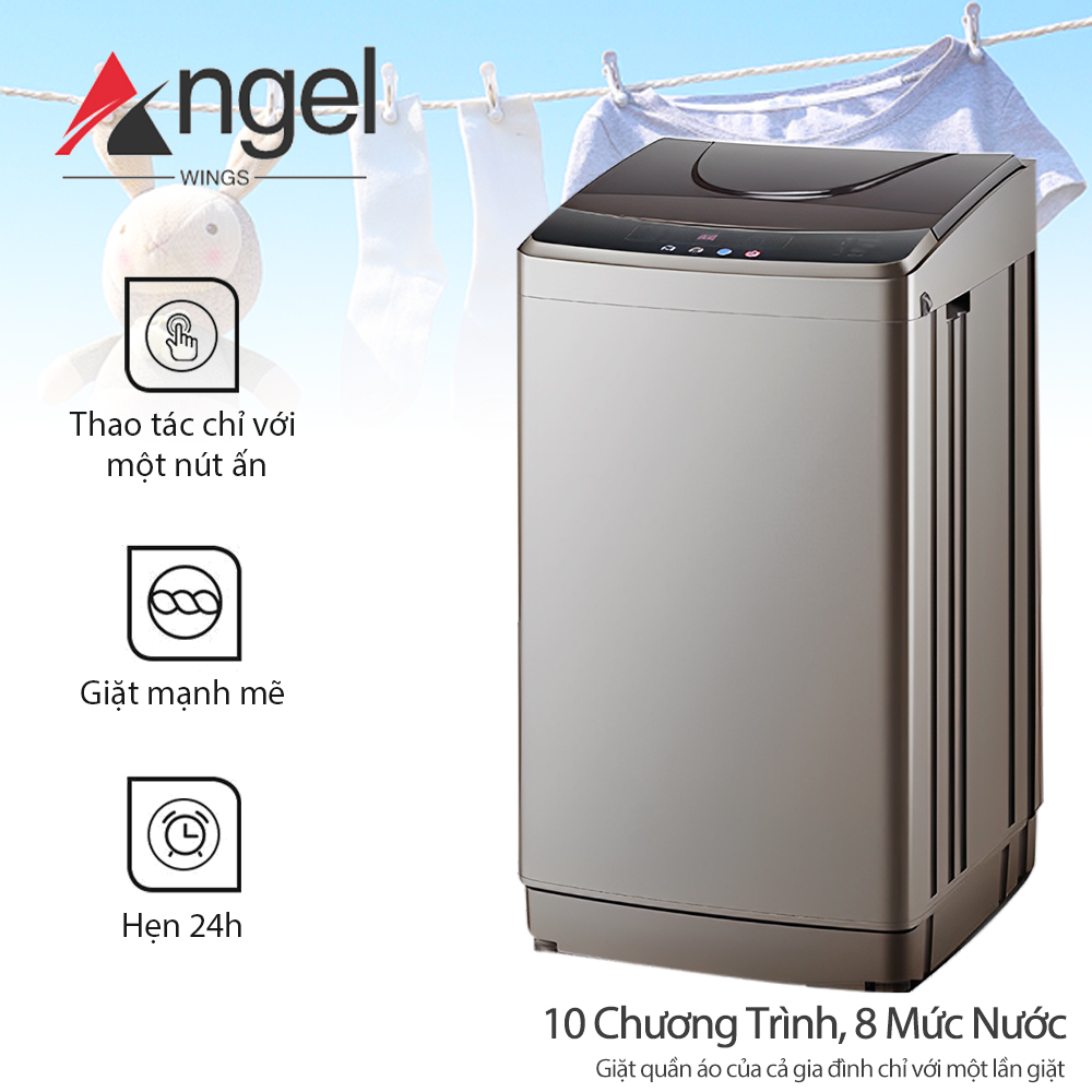 Máy giặt tự động hộ gia đình nhỏ sấy khô sấy nhiệt dung tích lớn dùng trong ký túc xá-giặt, vắt, sấy - Bảo Hành 12 tháng