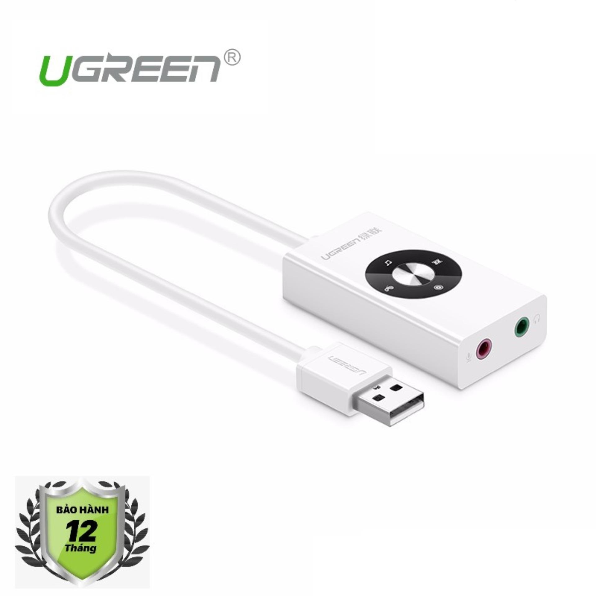 Cáp chuyển usb 2.0 ra sound 3.5mm có điều khiển ugreen 30448