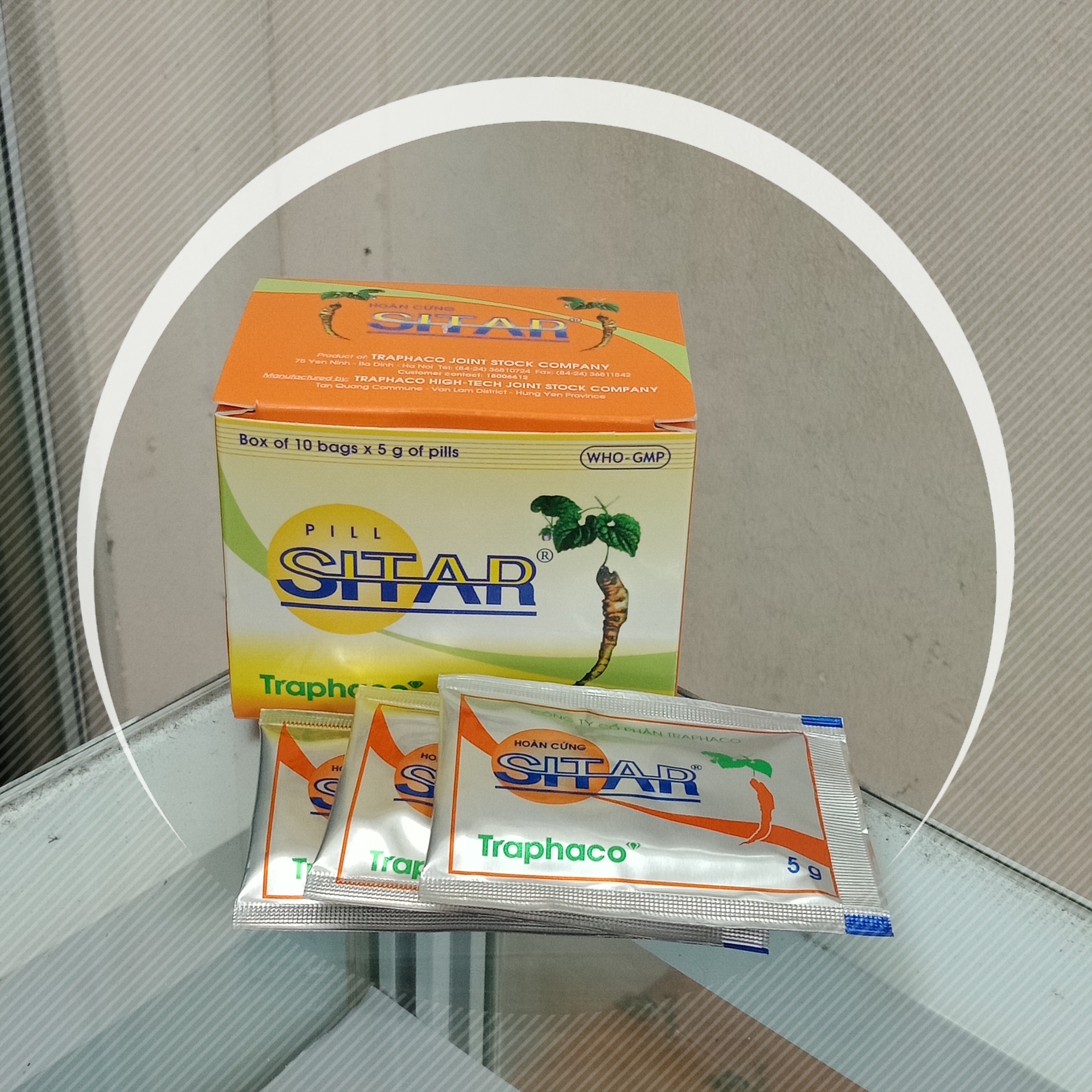 Hỗ trợ giảm chán ăn, chướng bụng, trĩ nội, trĩ ngoại Viên hoàn cứng SITAR TRAPHACO chứa các thảo dược có tác dụng bổ trung, ích khí, hộp 10 gói