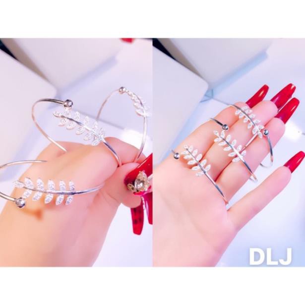 Lắc tay nữ bạc thật lắc tay lá xinh xắn- JQN gian hàng chính hãng cam kết bạc chuẩn, chất lượng kèm bảo hành
