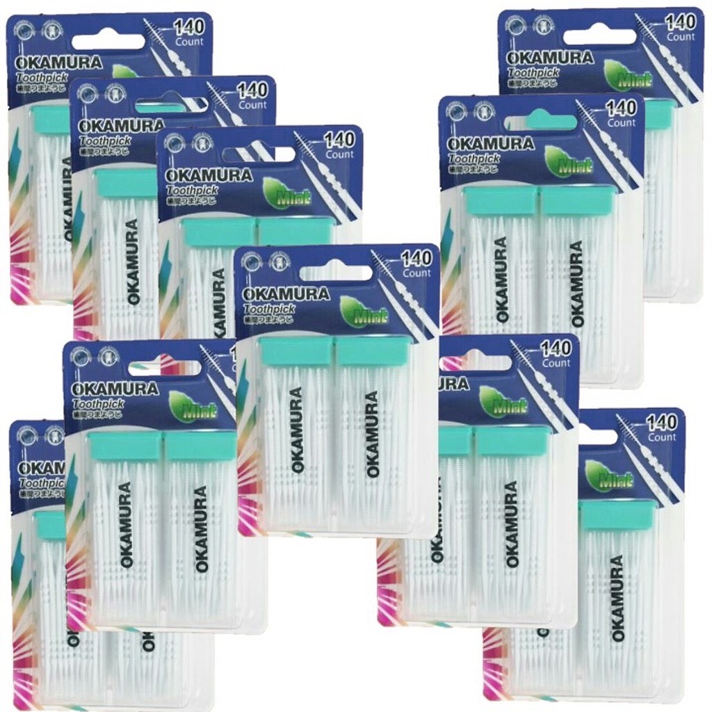 [HCM]Okamura Sỉ 10 Vĩ Tăm Nhựa 140 Cây
