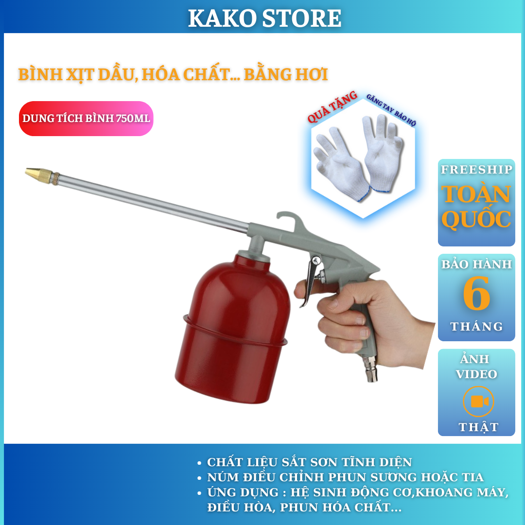 Bình xịt dầu bằng hơi dung tích 750c Kako bình phun hóa chất bằng khí nén.