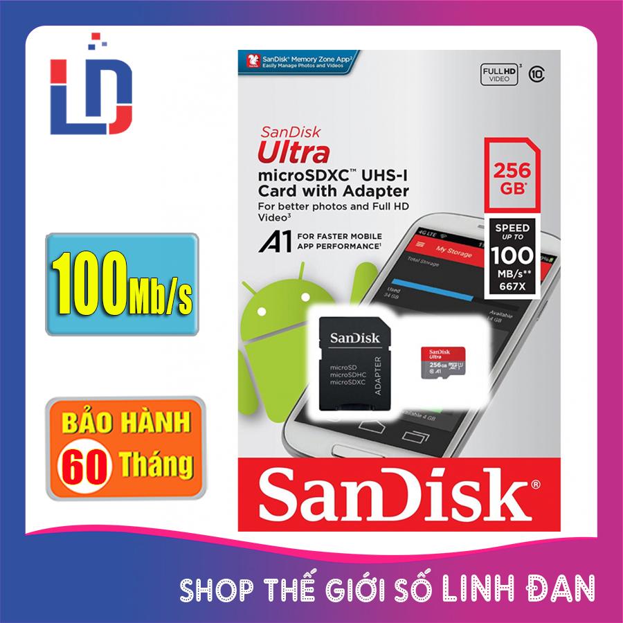 Thẻ nhớ micro sd sandisk ultra a1 256gb 100mb/s sdxc - new version - a1 256