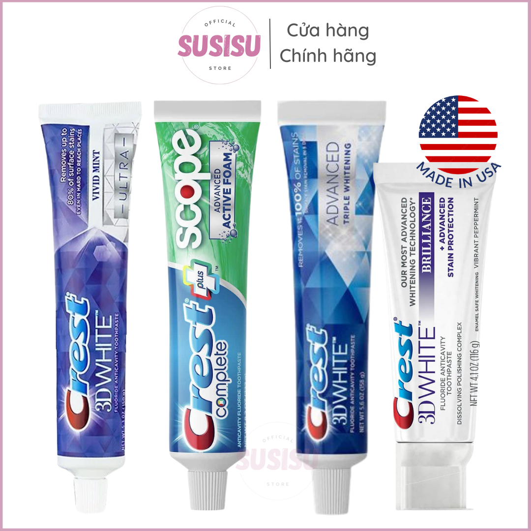 Kem đánh răng CREST 3D White Fluoride Anticavity Toothpaste 158g utral
