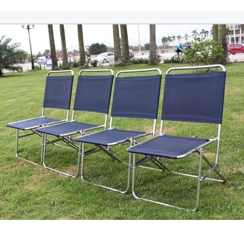 Ghế xếp inox vải dù cho quán trà chanh, cafe, vỉa hè, câu cá tiện dụng