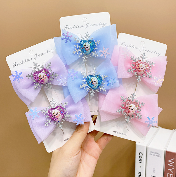 Set kẹp tóc hình Elsa cực dễ thương, Kẹp tóc cho bé Phong cách Hàn Quốc
