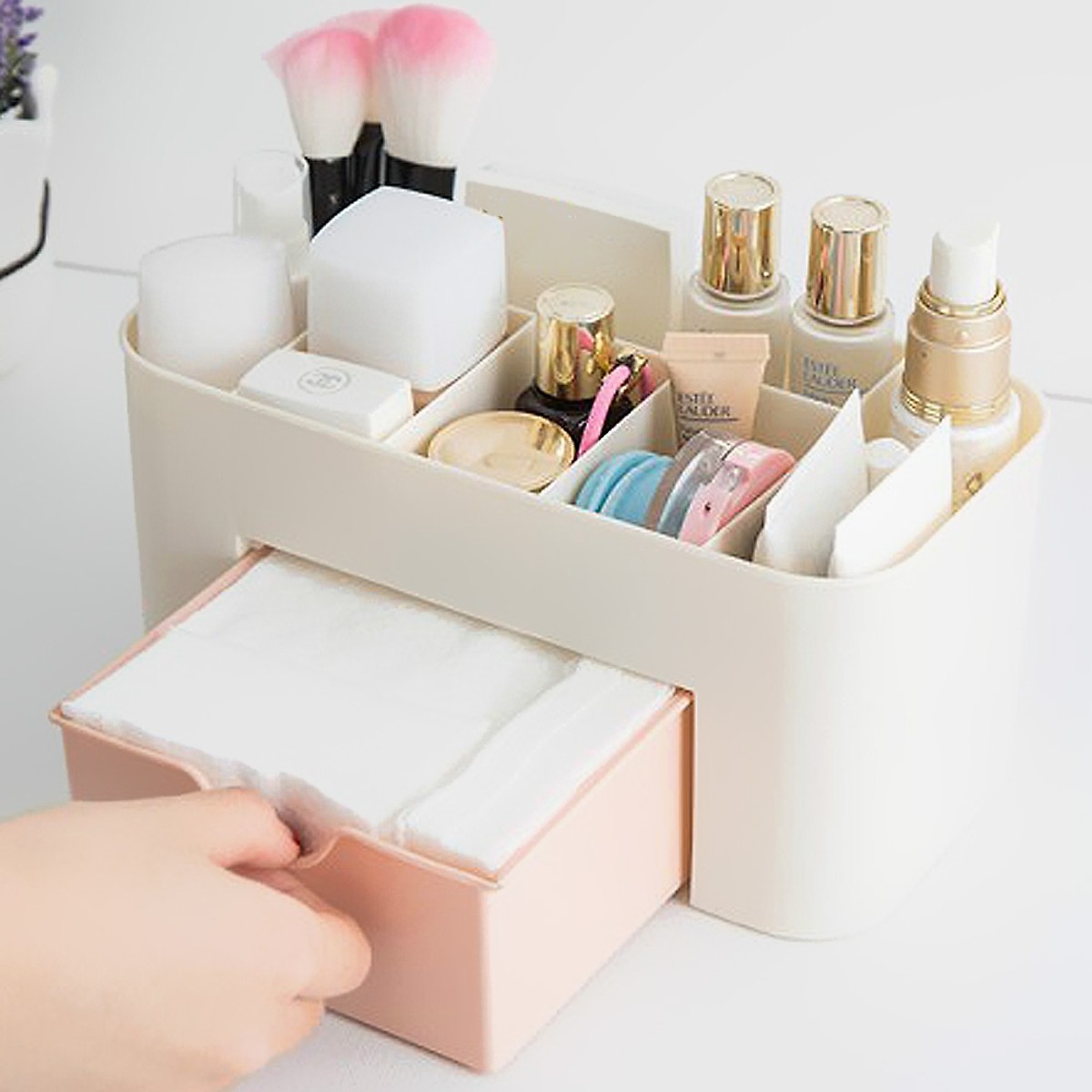 [HÀNG XỊN] Kệ Đựng Mỹ phẩm Nhựa Để Bàn, Khay Đựng Đồ Trang Điểm Nhiều Ngăn Chắc Chắn - Có Ngăn Kéo, Tiện Dụng, Dễ Vệ Sinh