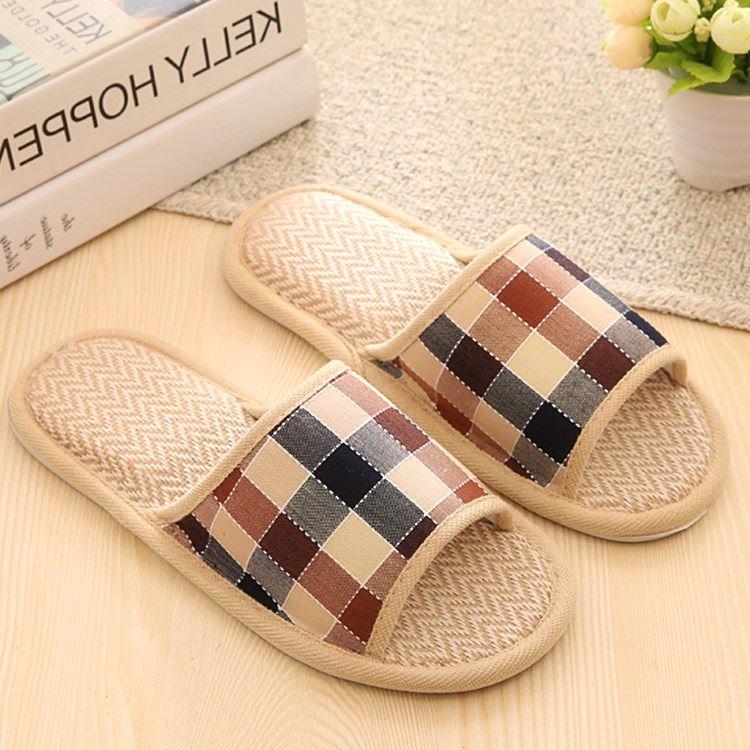 Dép vải đi trong nhà Kẻ Caro - DU3 , dép đi trong nhà, dép vải thời trang tại Happyshop92 hap1912