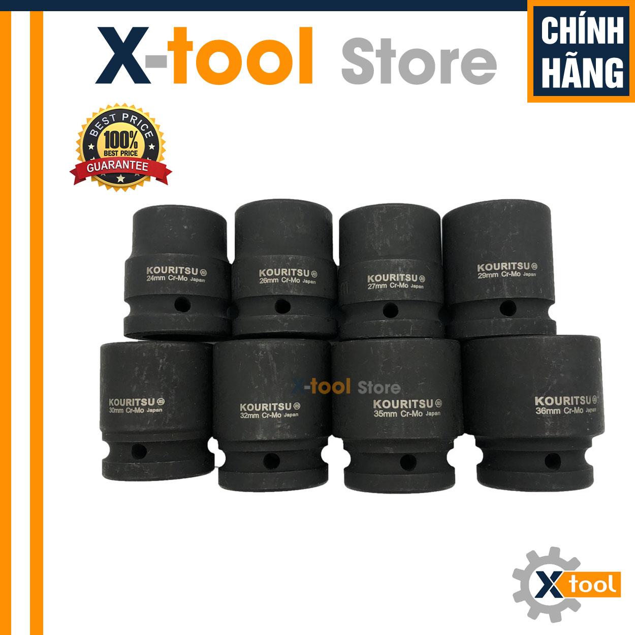 Khẩu 3/4 inch Nhật Bản Kouritsu thép CR-Mo - tuýp mở siết bulong
