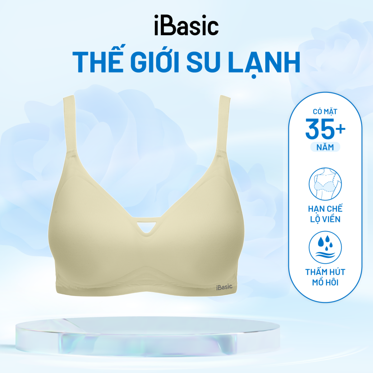  Áo ngực nữ su iBasic che mỡ lưng mỏng không lộ viền không đường may tàng hình BRAY105 