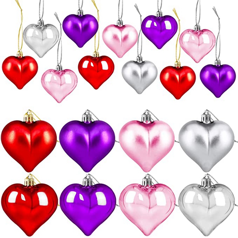 Giảm giá 24PCS Valentines Day Decor Heart Shaped Hanging Baubles ...
